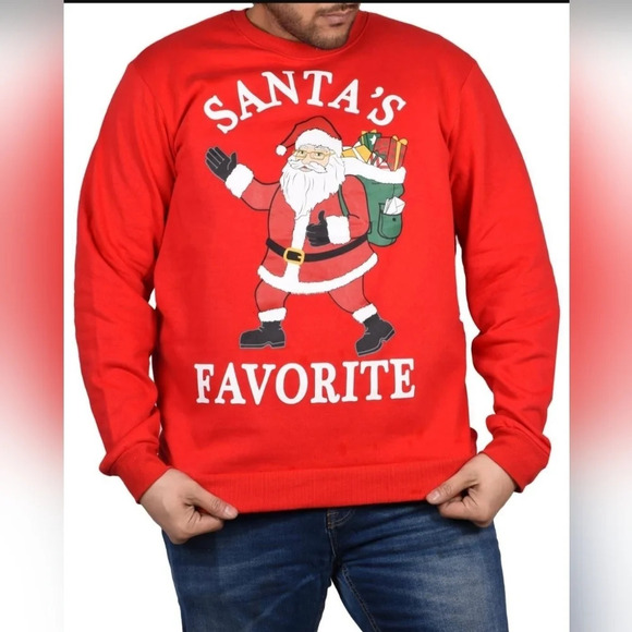 Holiday Time Men's 3XL Santa's Favorite Sweatshirt - Picture 1 of 7
